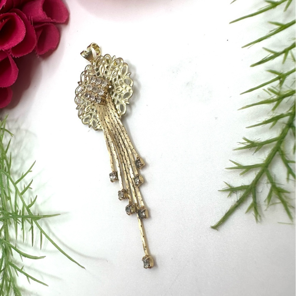 NEW⚜️Golden Crystal Fringe Charm Pendant - Picture 4 of 6